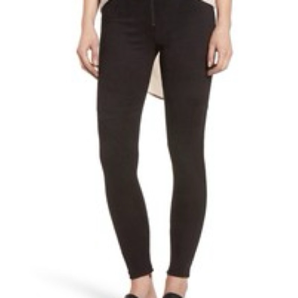 David Lerner Black Suede Leggings
